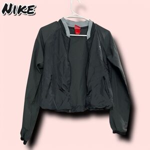 Preowned Nike Dark Grey Women’s Bomber Jacket Zip Up Coat - Small